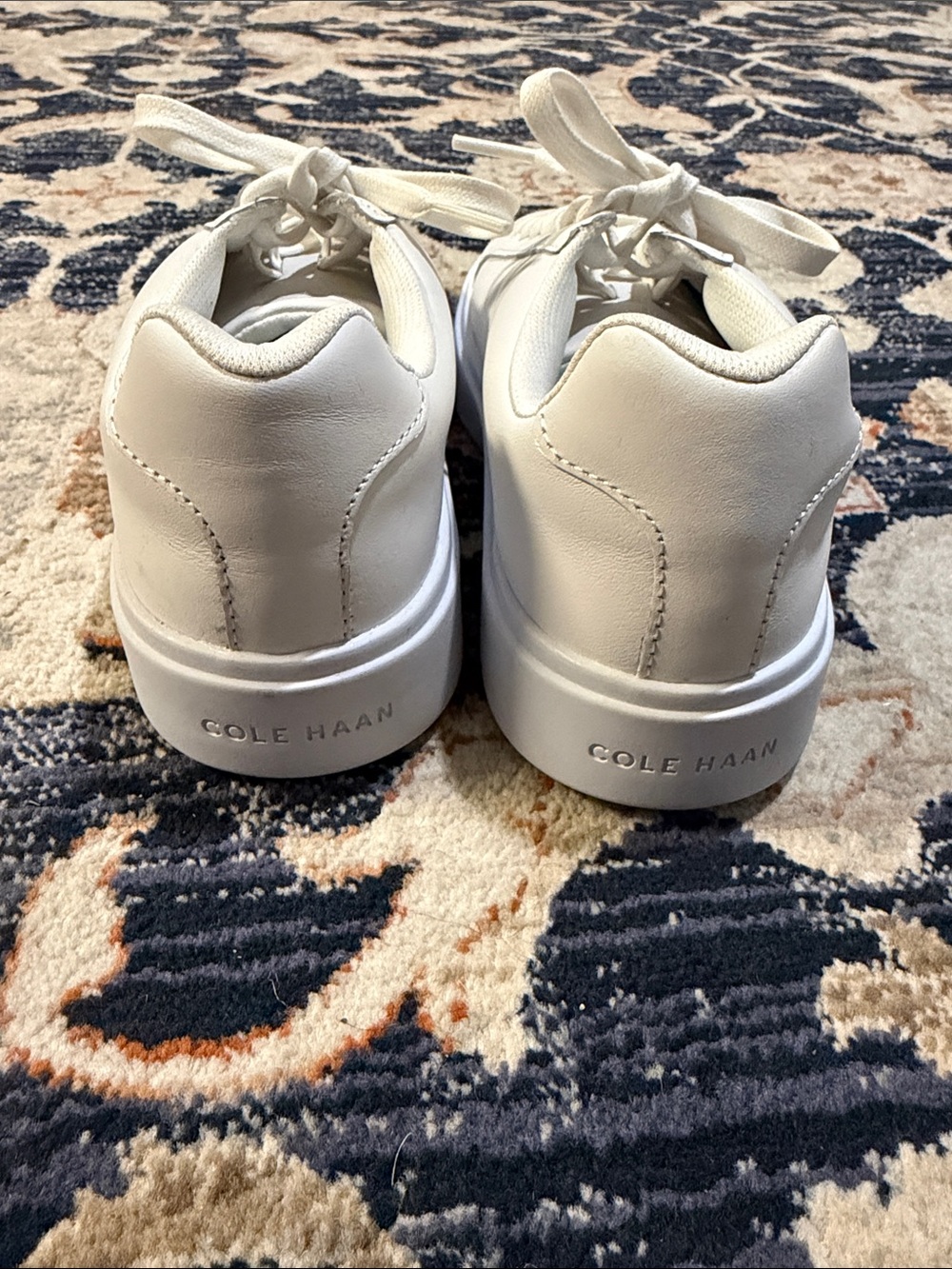 Cole Haan White Leather Low-Top Lace-Up Sneakers - Picture 2 of 5